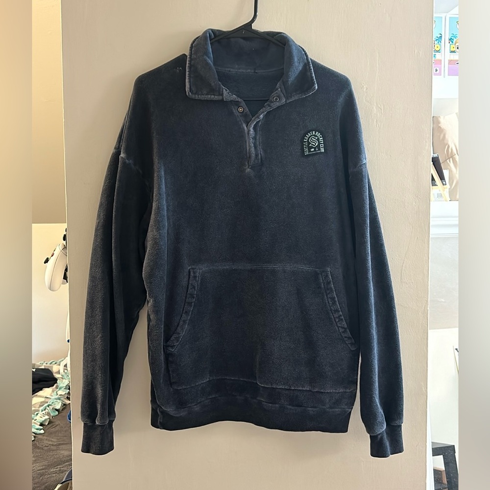 NHL Seattle Kraken Hockey Club 1/4 Bottom Up Collared Long Sleeve